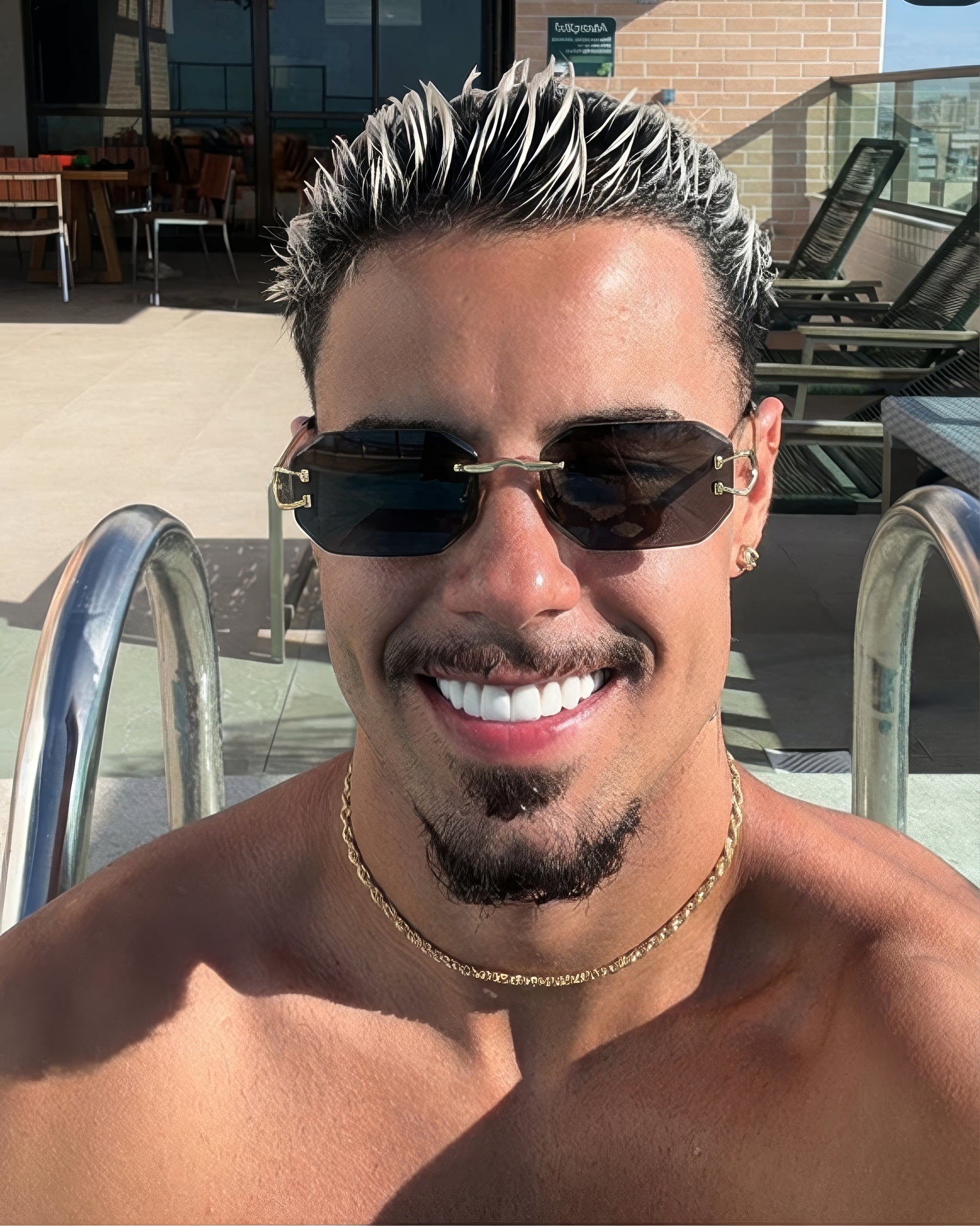 GENTE Gold Siyah Çerçevesiz Güneş Gözlüğü