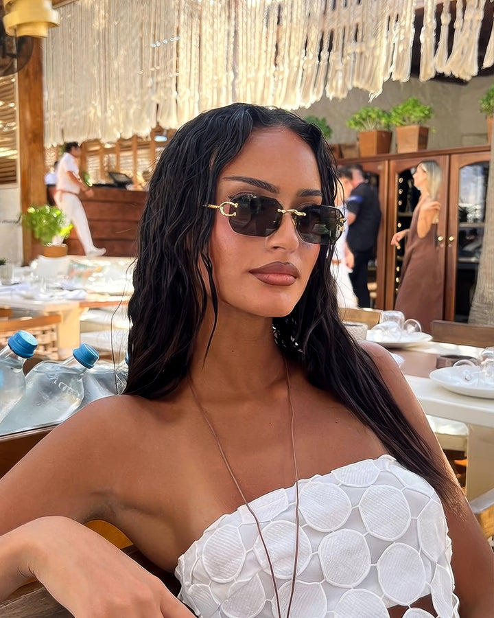 GENTE Gold Siyah Çerçevesiz Güneş Gözlüğü