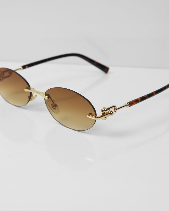 CHICS Gold Kahve Çerçevesiz Güneş Gözlüğü