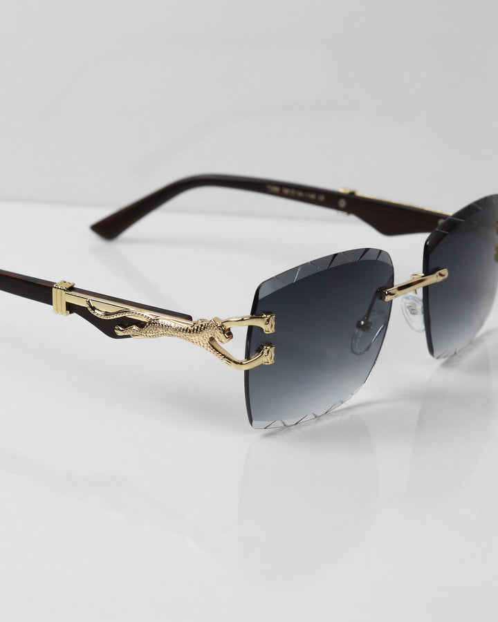 PATENI Gold Siyah Çerçevesiz Güneş Gözlüğü