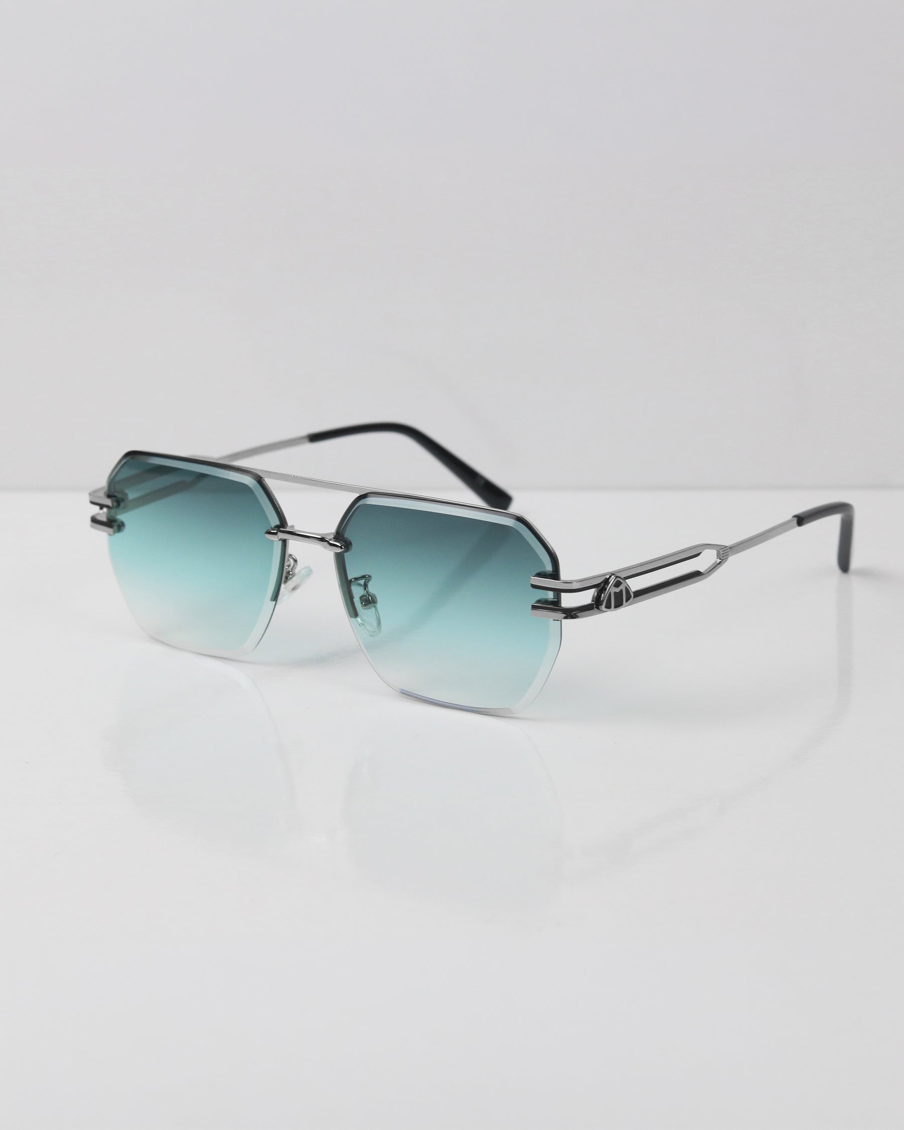 MAYBE Gümüş Mavi Çerçevesiz Güneş Gözlüğü