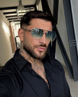 MAYBE Gümüş Mavi Çerçevesiz Güneş Gözlüğü