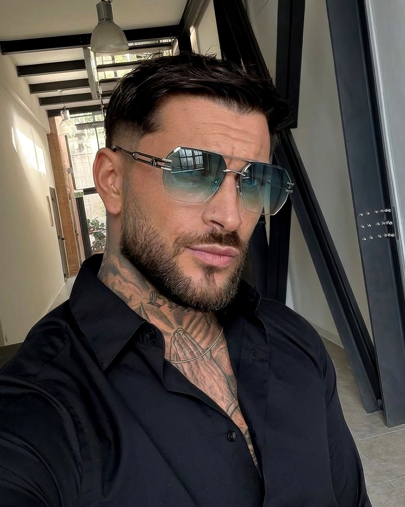 MAYBE Gümüş Mavi Çerçevesiz Güneş Gözlüğü