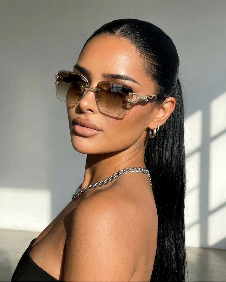 PATENI Gold Kahve Çerçevesiz Güneş Gözlüğü